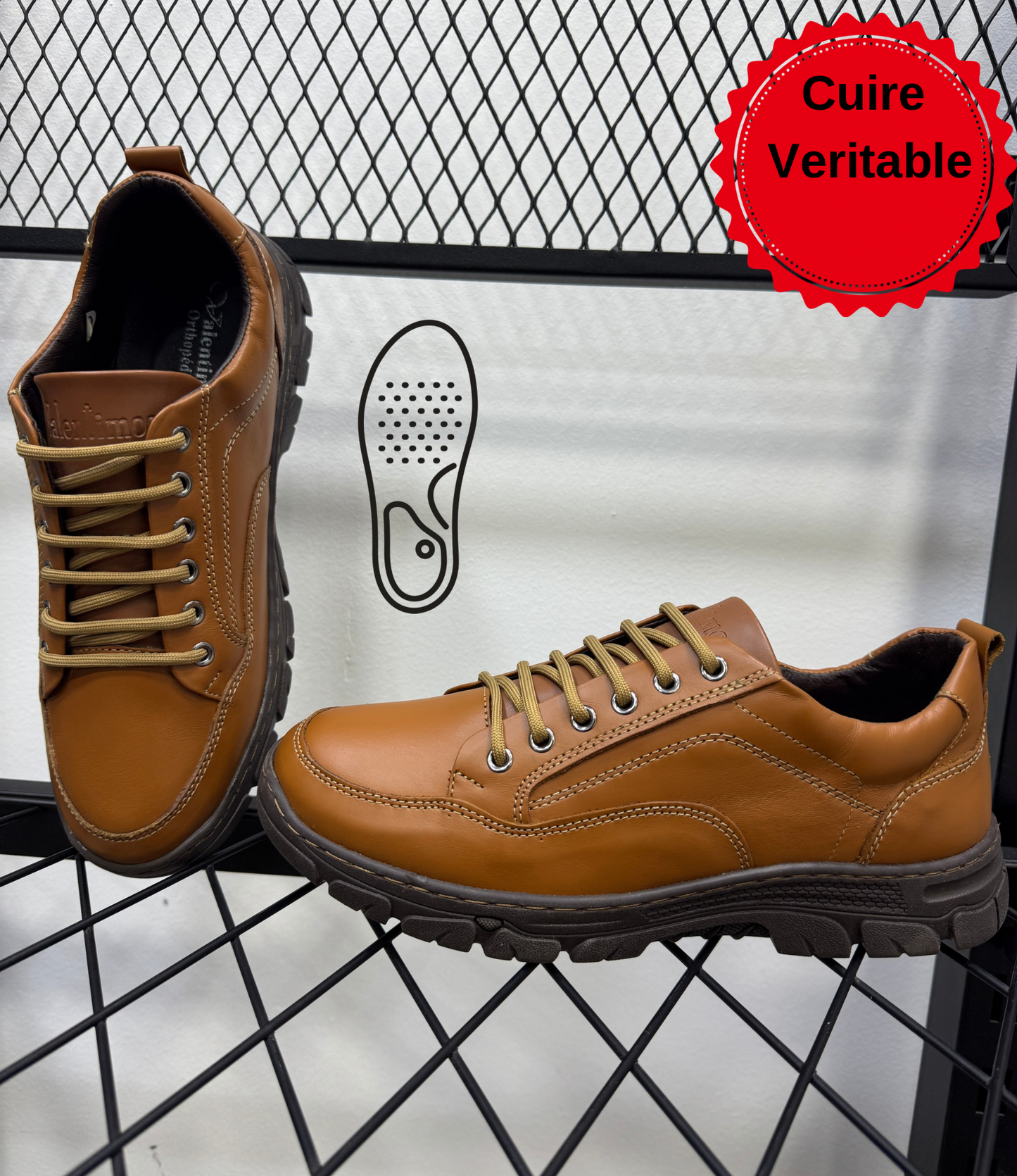 Chaussure Valentimos semelle Orthopedique Cuir Véritable