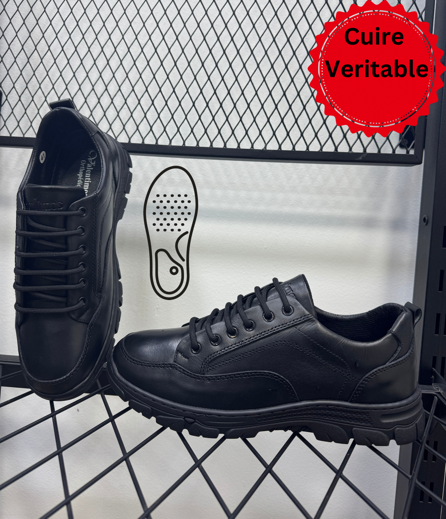 Chaussure Valentimos semelle Orthopedique Cuir Véritable
